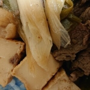 厚揚げで肉豆腐